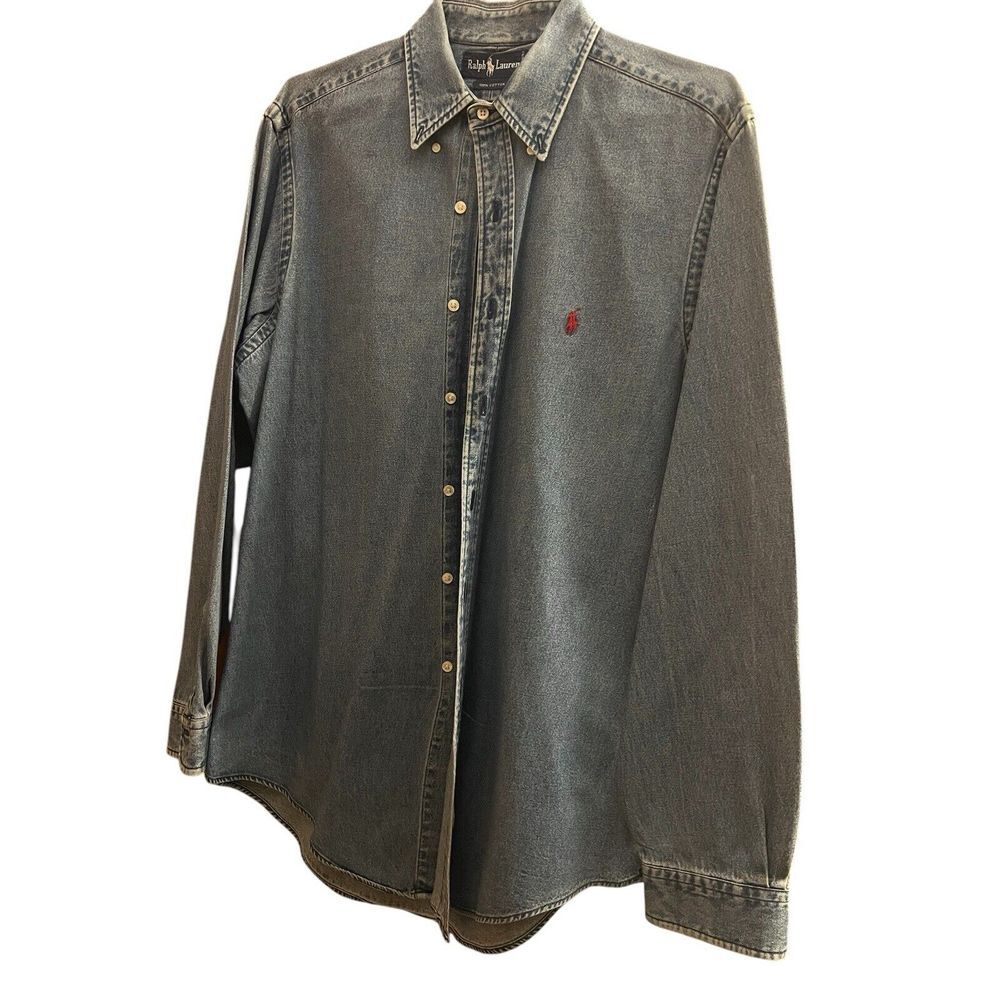Polo Ralph Lauren Denim Long Sleeve Red Pony Large